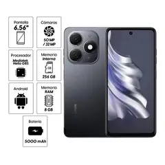 TECNO MOBILE - SMARTPHONE SPARK 20 KJ5 256GB ROM+ 16GB RAM EXTENDIDA (8GB +8GB RAM ) GRAVITY BLACK