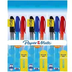PAPER MATE - Bolígrafo Kilométrico Inkjoy punta fina x3