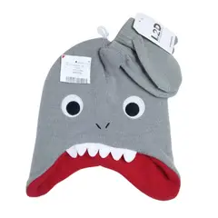 GENERICO - Set Beanie tipo Chullo y guantes para niño - Tiburon