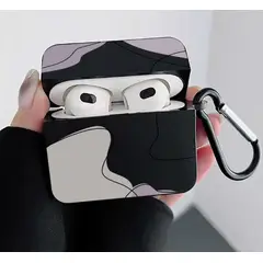 GENERICO - CASE PARA AIRPODS CON DISEÑO LILA CON NEGRO