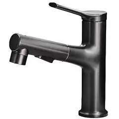 PGW - Grifo moderno extraíble - Monocomando- Retractil - Para cocina - Negro