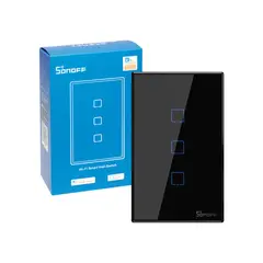 SONOFF - INTERRUPTOR TACTIL SMART T3 - 3 BOTONES NEGRO