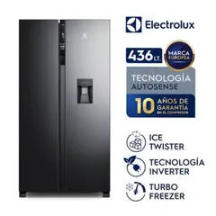 ELECTROLUX - Refrigeradora No Frost Side By Side Inverter 438L ERS432HBWD