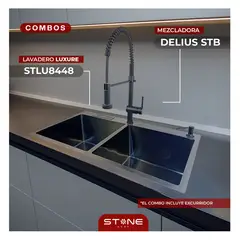 STONE - COMBO  LUXURE STLU8448+ DELIUS STB-01 CON ESCURRIDOR(EXONERADO) -STONE
