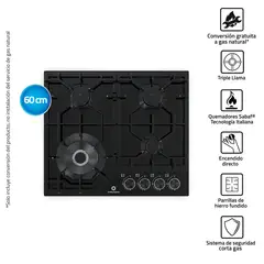 INDURAMA - COCINA EMPOTRABLE DE 4 HORNILLAS - EGASI 604CGNE.