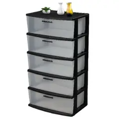 QRUBBER - Cajonera Modelo Infinity 5 Niveles Color Negro - MQ