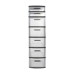 QRUBBER - Cajonera Modular Modelo Eclypse 7 Niveles Color Blanco/Negro - MQ
