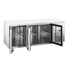 Ventus - Mesón Refrigerado 3 ptas Vidrio Inox. VMR3PS-420V
