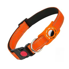 GENERICO - Collar para Perros Medianos con Soporte AirTag - Anaranjado