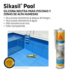 SIKA - Tripack silicona para piscinas Sikasil Pool transparente x 300ml