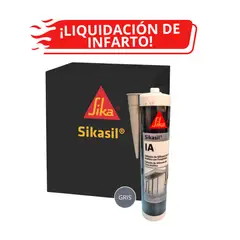SIKA - Silicona Acética Antihongos Sikasil IA Gris x 280 ml X 12 unidades
