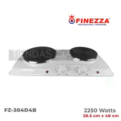 FINEZZA - Cocina Eléctrica 2 Hornillas FZ-204D4B 2250W