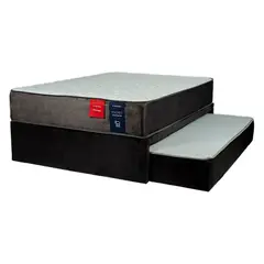 MUEBLES MACRUMO - Cama Diván 2 Plz (Base Tarima + Cama Auxiliar + Colchon) Negro