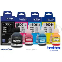 Brother - KIT DE 4 TINTAS BROTHER BTD-60BK BT-5001C BT-5001M BT-5001 ORIGINAL