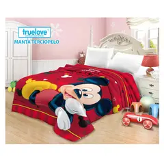 TRUELOVE - Manta Infantil Piel Durazno Mickey Mouse 1.5 plazas