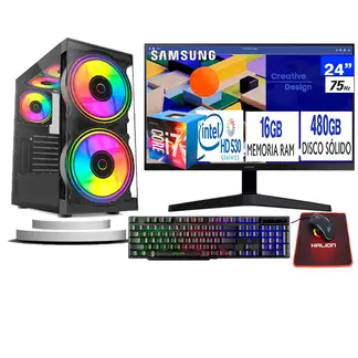 TEROS - PC Completa Intel Core i7 6700 16GB Ram 480 GB SSD Monitor 24 FHD