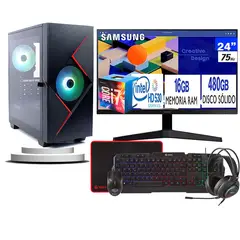 GAMEMAX - PC Completa Intel Core i7 6700 16GB Ram 480 GB SSD Monitor 24 FHD