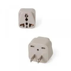 GENERICO - ADAPTADOR UNIVERSAL PLANO 15A 250V PVC X 2UNID CLARO