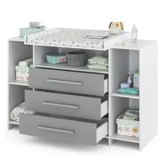 GENERICO - Cómoda Cambiador de Bebe Premium Armado Mateo Bicolor Petrox Home