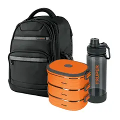 TRUPER - Mochila porta laptop + lonchera termica + tomatodo