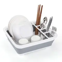 IMPORTADO MC - ESCURRIDOR DE PLATOS CUBIERTOS SM PLEGABLE CON DRENAJE