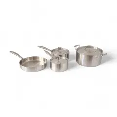 QUALITY PRODUCTS - Batería de Sartenes y Ollas de Acero Inoxidable 18/10 7 piezas