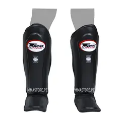 TWINS SPECIAL - Canilleras de MuayThai TwinsSpecial SGL10 Negro - Cuero - M
