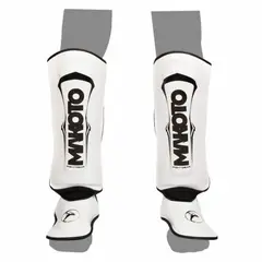 MAKOTO - Canilleras de Muay Thai M1 Blanco - Poliuretano - M