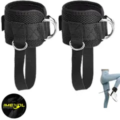 GENERICO - Correas para tobillo con soporte gym tobilleras polea