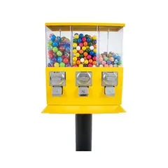 GENERICO - MAQUINA DISPENSADORA 3 DIVISIONES CHICLES + CAPSULAS EXPENDEDOR