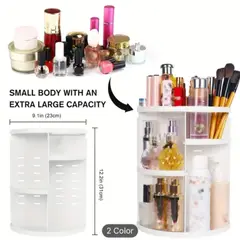 GENERICO - Organizador de maquillaje giratorio Blanco