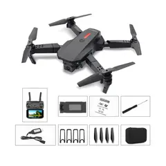 GENERICO - Drone Portátil Con Doble Camara E88 y WIFI Color Negro
