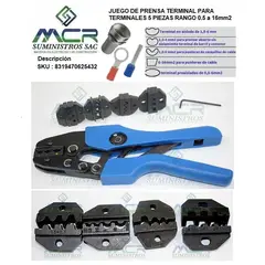 GENERICO - ALICATE PRENSA TERMINAL CAMBIABLE CON 5 CAMBIOS HASTA 16MM2 -6AWG