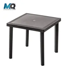 QRUBBER - Mesa ExteriorInterior Cuadrada Modelo Infinity Color Café Oscuro MQ