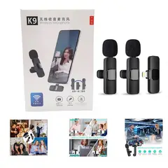 GENERICO - Micrófono Inalámbrico Solapero Doble Recargable Tipo Lightning K9