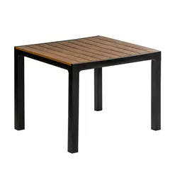 QRUBBER - Mesa ExteriorInterior Cuadrada Modelo Madeira Color Marrón  MQ