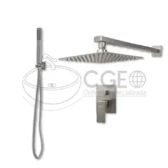 XM - MEZCLADORA DE DUCHA Y TELEFONO CUADRADO SATINADO MT304-010D102