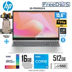 HP - Laptop 15-FD0053LA Intel Core i5 1235U 16GB RAM 512GB SSD 15,6 pulg. HD + Mochila Teros
