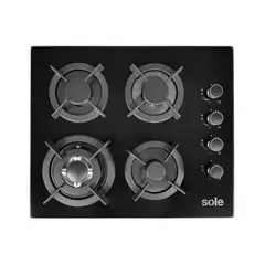 SOLE - COCINA ENCIMERA VIDRIO TEMPLADO 	SOLCO068 60CM 4 HORNILLAS