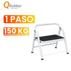 QRUBBER - Escalera plegable de acero 1 peldaño -