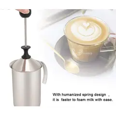 GENERICO - Batidor mezclador de para café en acero 400 ml