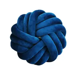 GENERICO - Cojín nudo plano terciopelo azulino