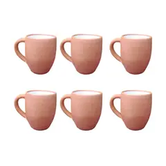 ACHALLAY ARTESANIA DE BARRO - Set de Tazas Chopp 6 Piezas