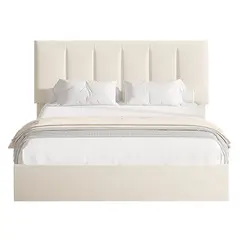 GENERICO - Cama Tapizada Listón Adda Ivory Queen