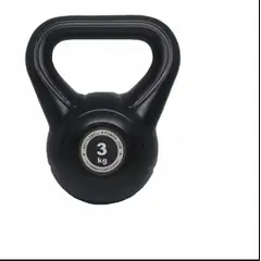 GENERICO - Pesa Rusa Kettebells de PVC 3 Kg - NEGRO