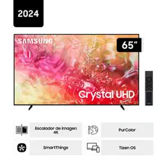 SAMSUNG - Televisor led smart uhd 4k 65 samsung crystal 2024".