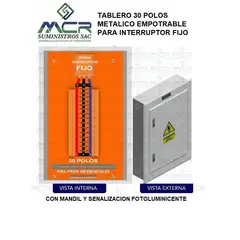GENERICO - TABLERO 30 POLOS METALICO EMPOTRABLE PARA INTERRUPTOR FIJO