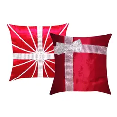 GENERICO - DUO FUNDAS DE COJIN NAVIDEÑO 45 cm x 45 cm