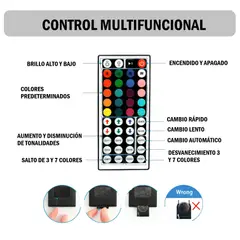 GENERICO - Tira Luz Led 5M Rgb 5050 A Control Remoto