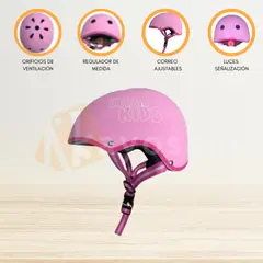 OLLIE - Casco Protector Regulable Para Niño »S KIDS» PINK